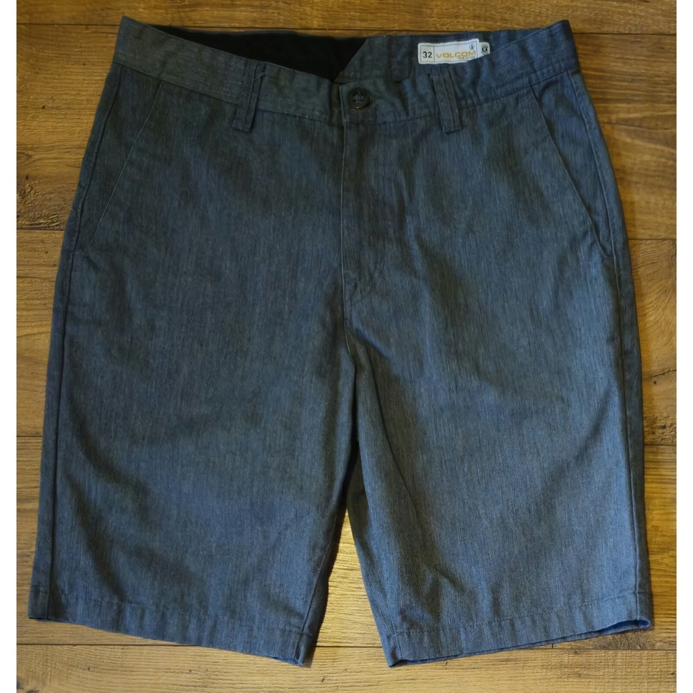 Volcom Mens True To This Polyester Blend Shorts Chino‎ 10" Inseam Gray Size 32